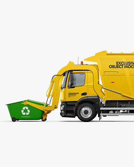 Garbage Truck Mockup - Side View
