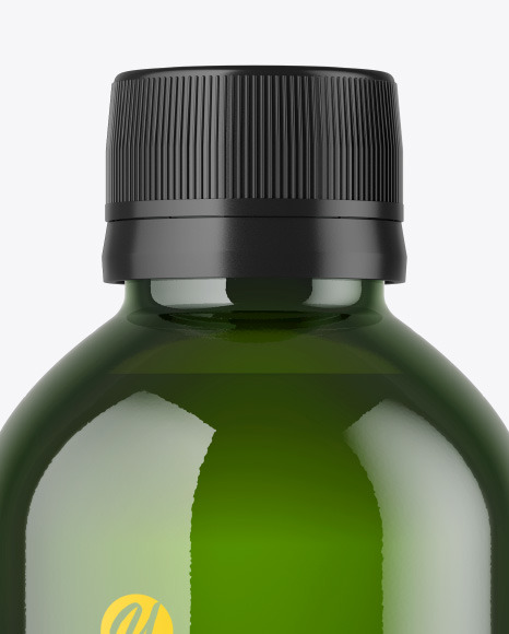 Green Glass Bottle Mockup PSD #3