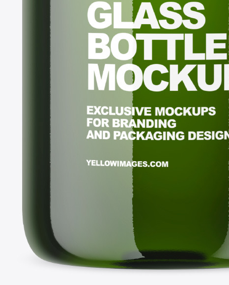 Green Glass Bottle Mockup PSD #4