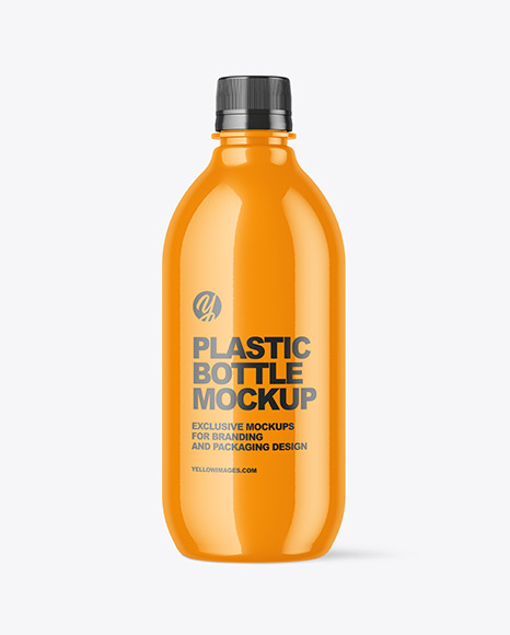 Glossy Plastic Bottle Mockup