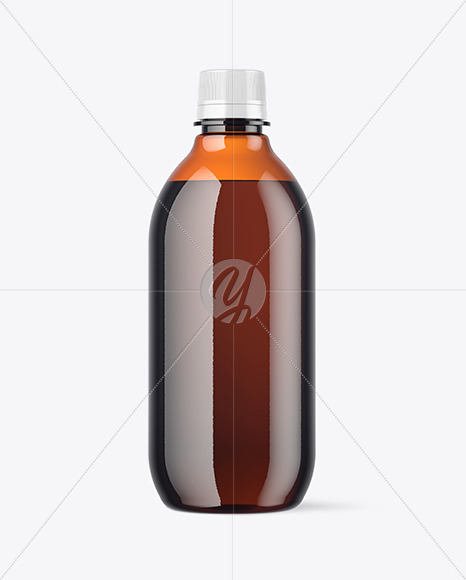 Amber Plastic Bottle Mockup