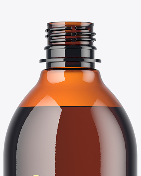 Amber Plastic Bottle Mockup PSD #1