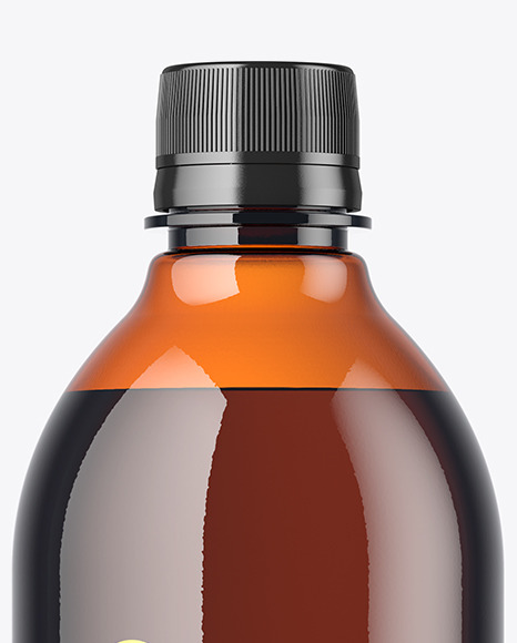 Amber Plastic Bottle Mockup PSD #6