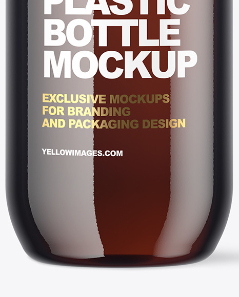 Amber Plastic Bottle Mockup PSD #7
