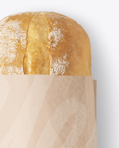 Kraft Package with Bread Mockup PSD #2