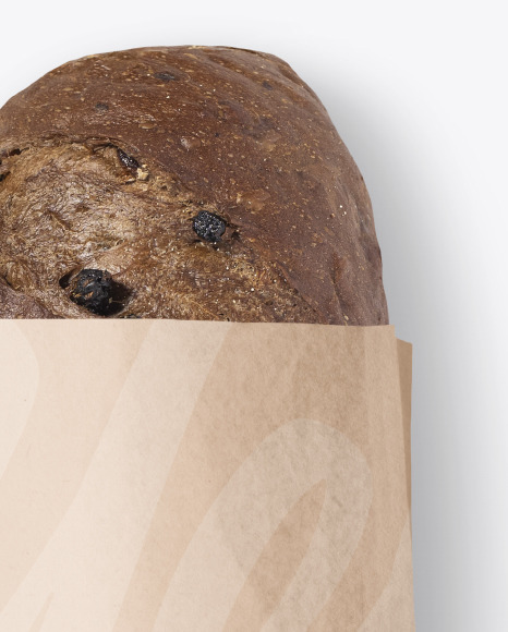 Kraft Package with Bread Mockup PSD #2