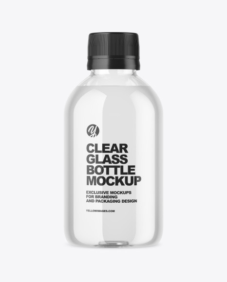 Clear Glass Bottle Mockup PSD #2