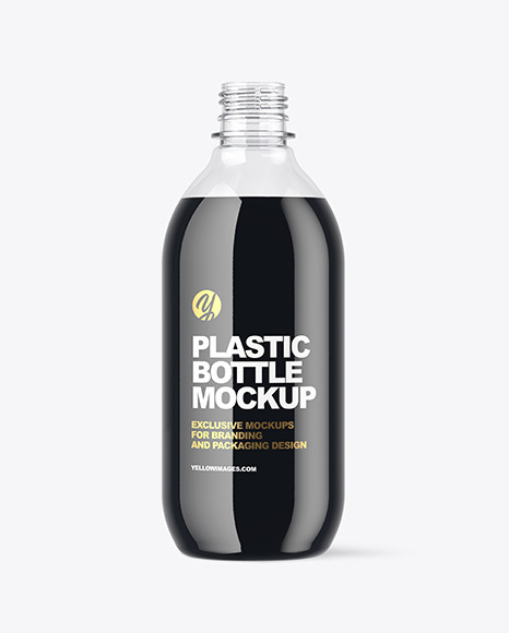 Clear Plastic Bottle with Dark Drink Mockup PSD #2