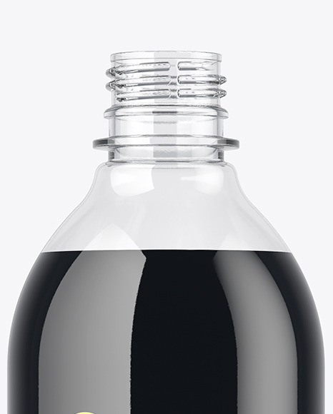Clear Plastic Bottle with Dark Drink Mockup PSD #1