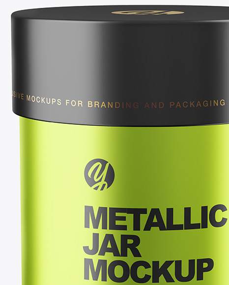 Metallic Jar Mockup PSD #2