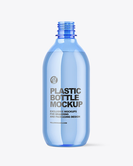 Blue Plastic Water Bottle Mockup PSD #2