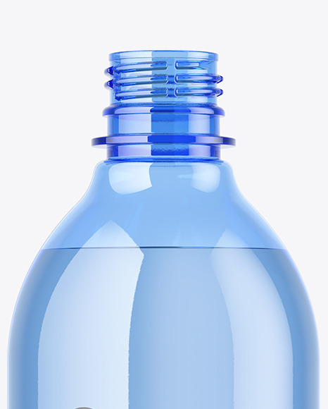 Blue Plastic Water Bottle Mockup PSD #1