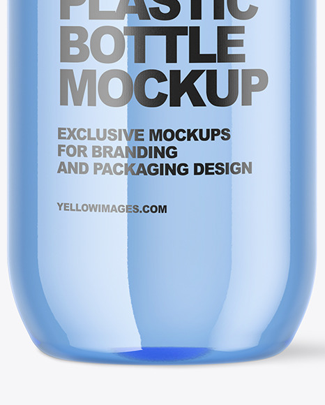 Blue Plastic Water Bottle Mockup PSD #7