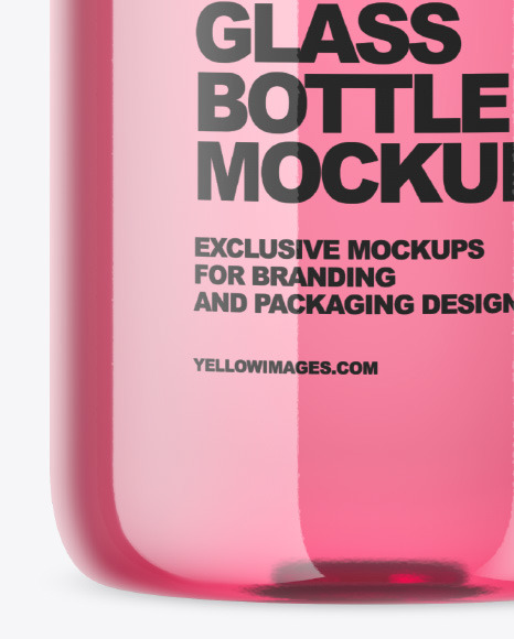 Blue Glass Bottle Mockup PSD #1