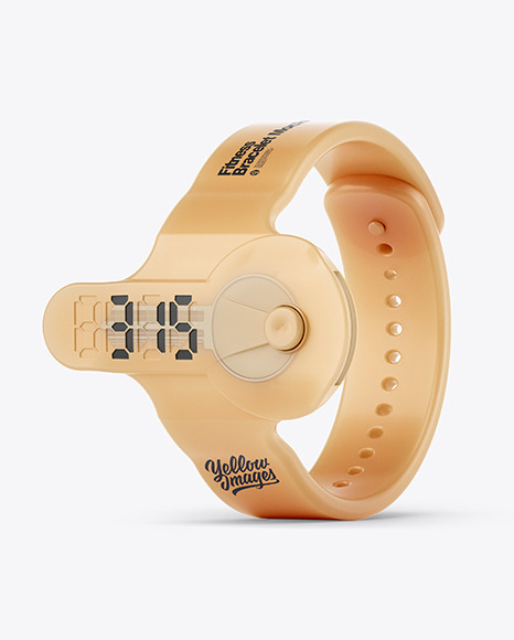 Download Fitness Silicone Bracelet Mockup Half Side View In Object Mockups On Yellow Images Object Mockups