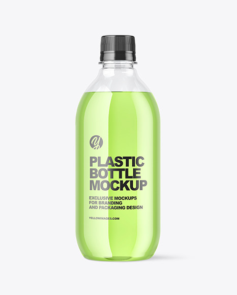 Clear Plastic Drink Bottle Mockup