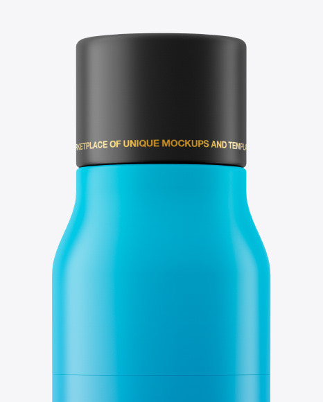 Matte Thermos Bottle Mockup PSD #2