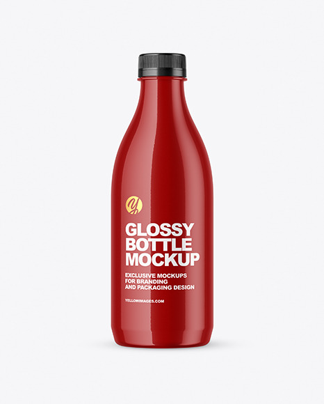 Glossy Plastic Bottle Mockup