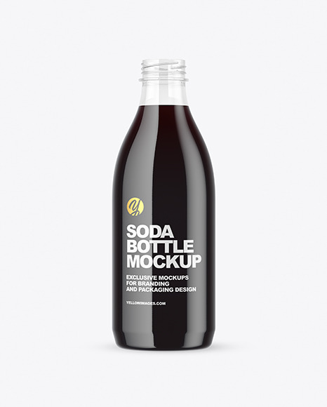 Clear Plastic Bottle with Dark Drink Mockup PSD #2