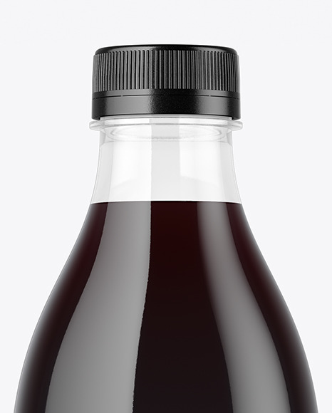 Clear Plastic Bottle with Dark Drink Mockup PSD #1