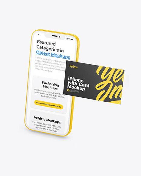 Download Clay Apple Iphone 12 Pro Max W Business Card Mockup In Device Mockups On Yellow Images Object Mockups