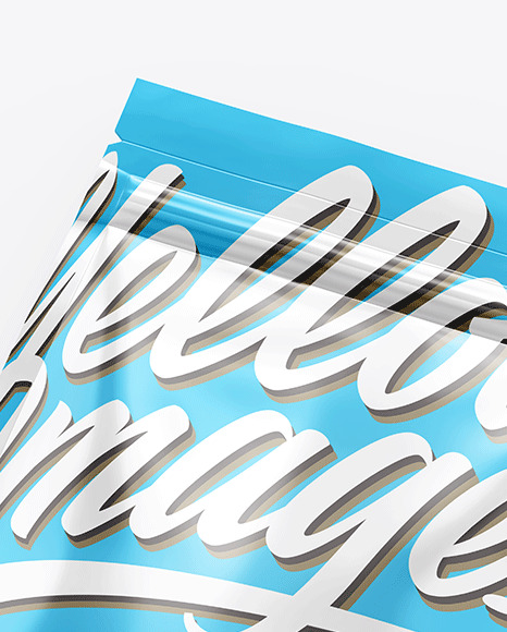 Glossy Metallic Stand Up Pouch Mockup PSD #2