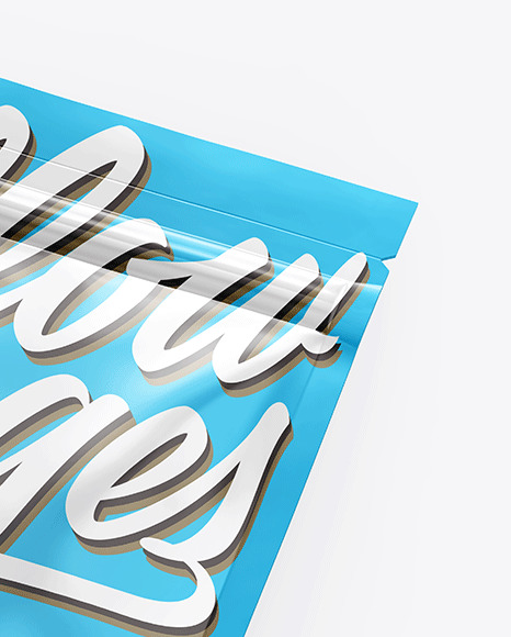 Glossy Metallic Stand Up Pouch Mockup PSD #6