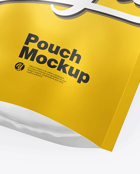 Matte Metallic Stand Up Pouch Mockup PSD #1
