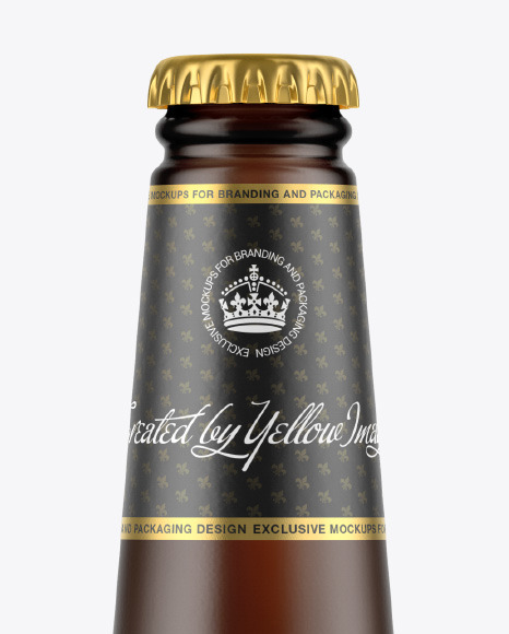 Frosted Amber Beer Bottle Mockup PSD #2