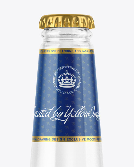 Clear Glass Tonic Water Bottle Mockup PSD #2