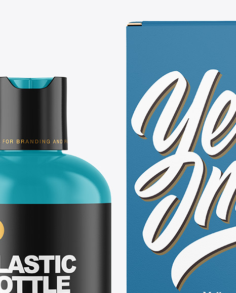 Glossy Cosmetic Bottle with Box Mockup PSD #5