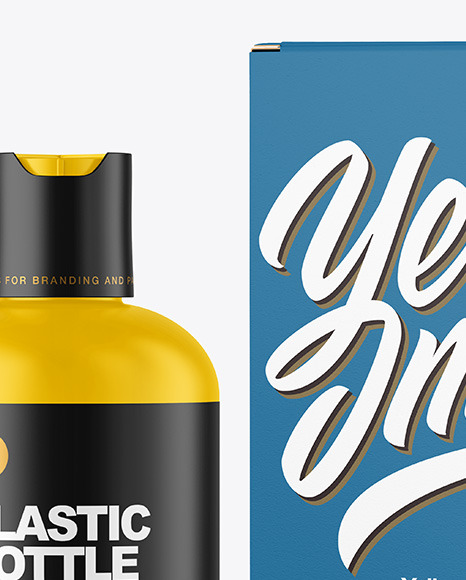 Matte Cosmetic Bottle with Box Mockup PSD #6