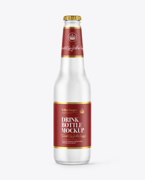 Frosted Glass Tonic Water Bottle Mockup