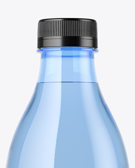 Blue Plastic Water Bottle Mockup PSD #1