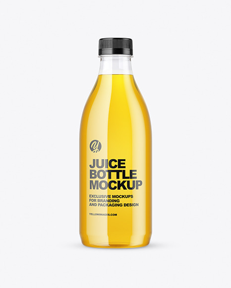 Clear Plastic Apple Juice Bottle Mockup