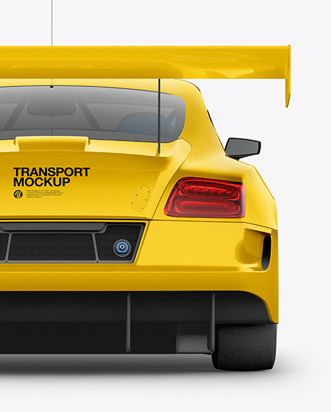 Sport Car Mockup   Back View PSD #2