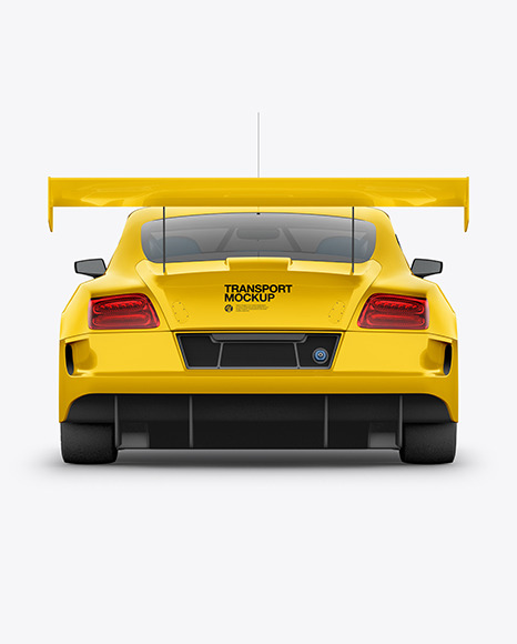 Sport Car Mockup   Back View PSD #6