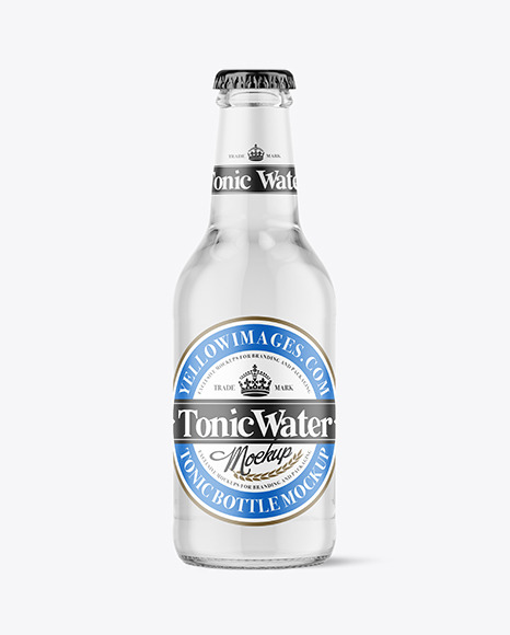 Clear Glass Water Bottle Mockup