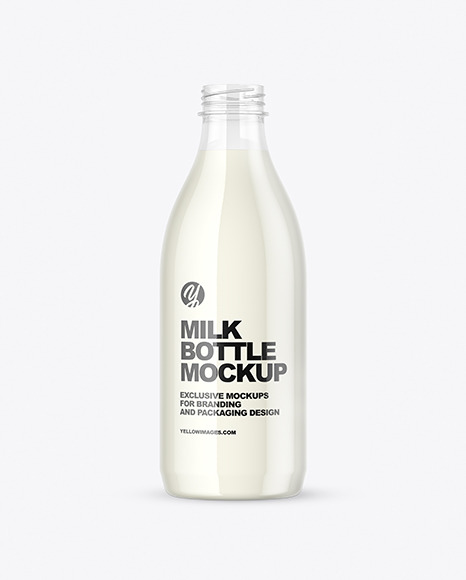 Clear Plastic Milk Bottle Mockup PSD #2