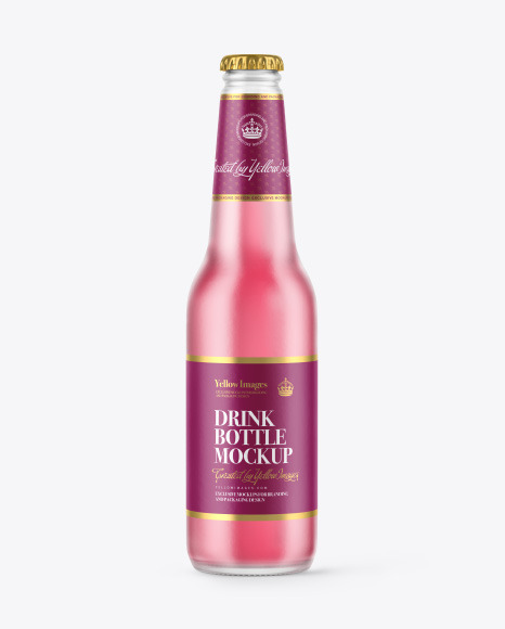 Frosted Glass Drink Bottle Mockup