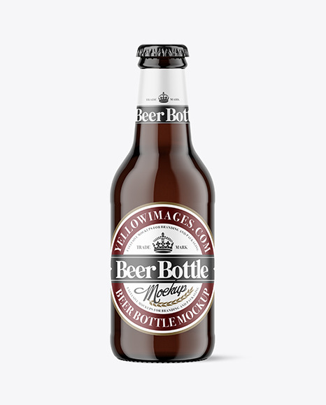 Amber Glass Beer Bottle Mockup PSD #2