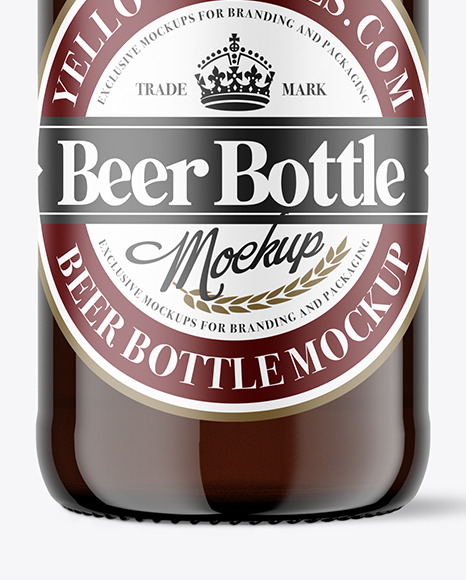 Amber Glass Beer Bottle Mockup PSD #4