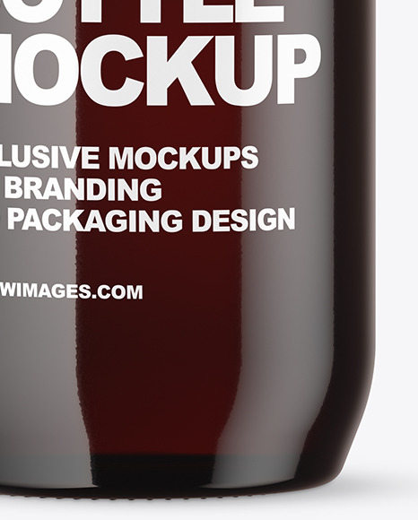 Dark Amber Glass Bottle Mockup PSD #1