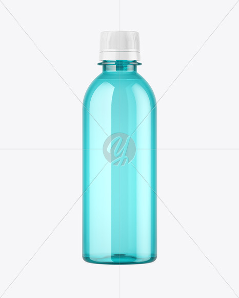 Blue Glass Bottle Mockup PSD #3