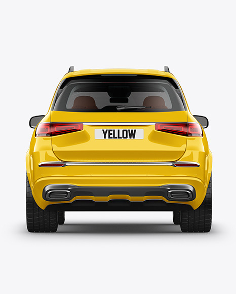 Full-size luxury SUV Mockup - Back View
