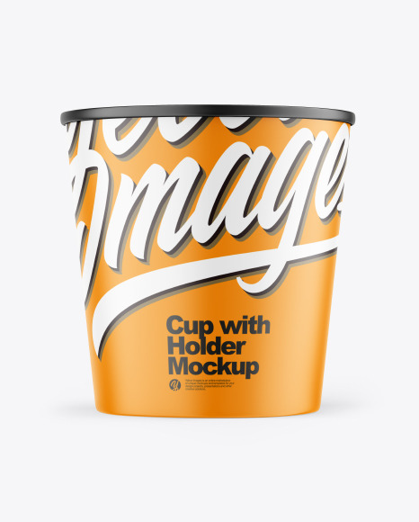 Matte Cup with Holder Mockup PSD #2