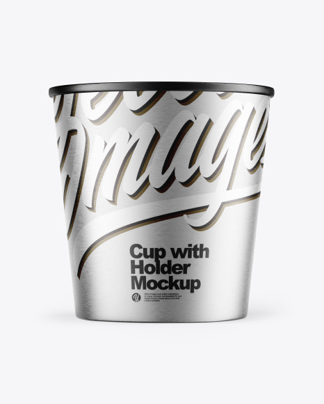 Metallic Cup with Holder Mockup PSD #2