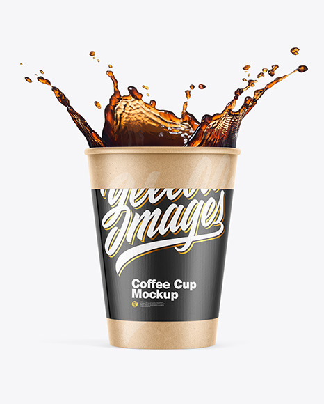 Kraft Coffee Cup w/ Holder Mockup