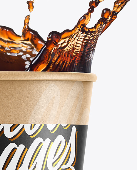 Kraft Coffee Cup w  Holder Mockup PSD #1