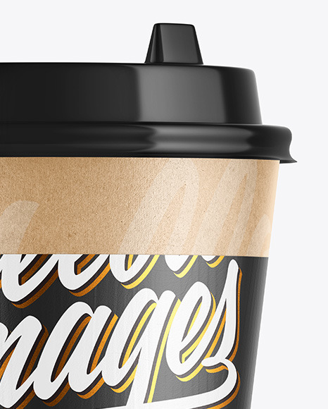 Kraft Coffee Cup w  Holder Mockup PSD #2